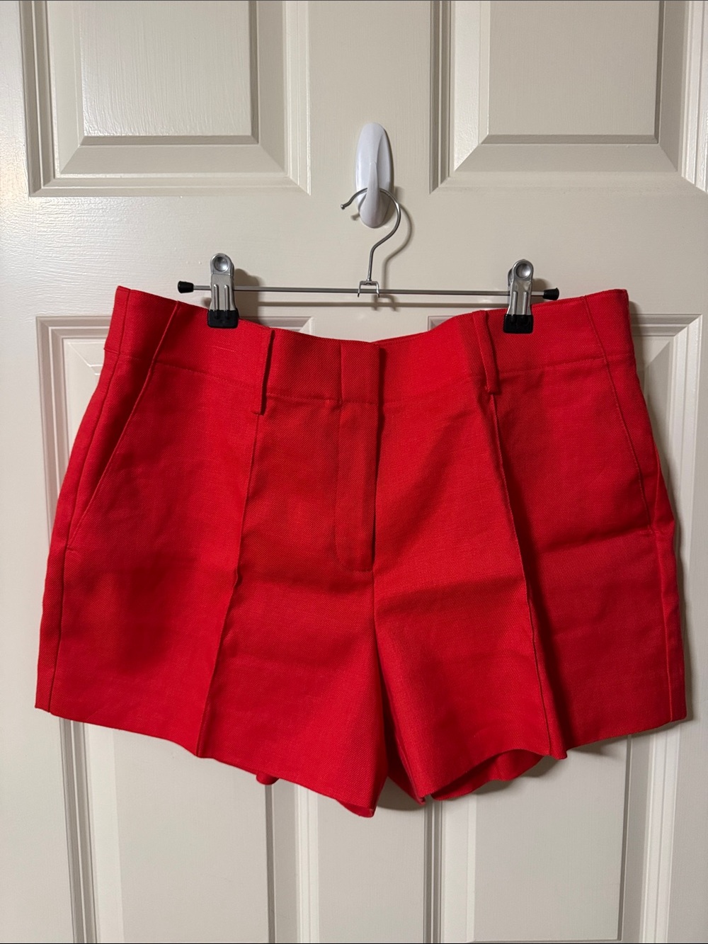 J. Crew Red Linen Tailored Shorts